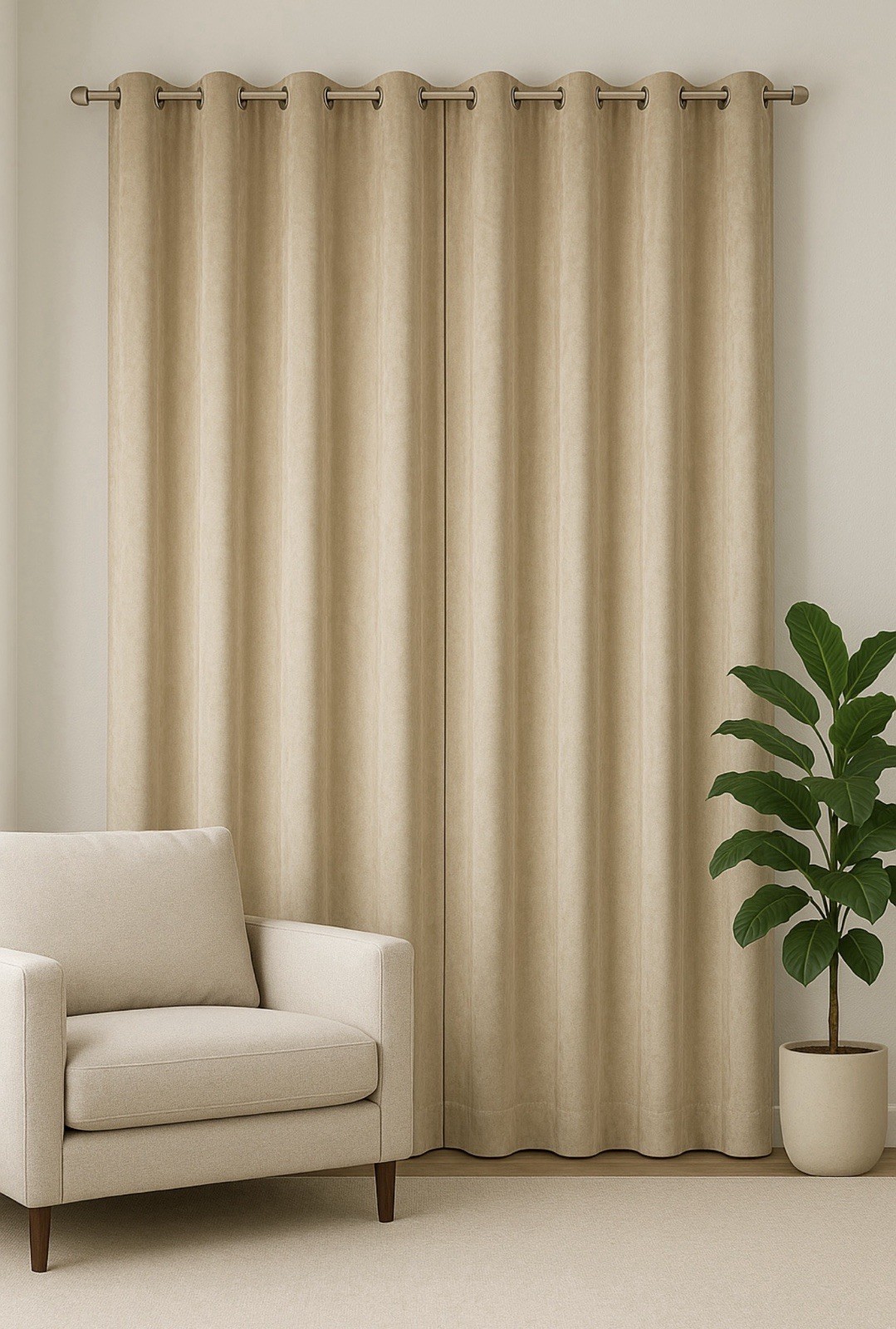Set of 2 (84″x54″) Velvet Back Tab Light Filtering Window Curtain Panels