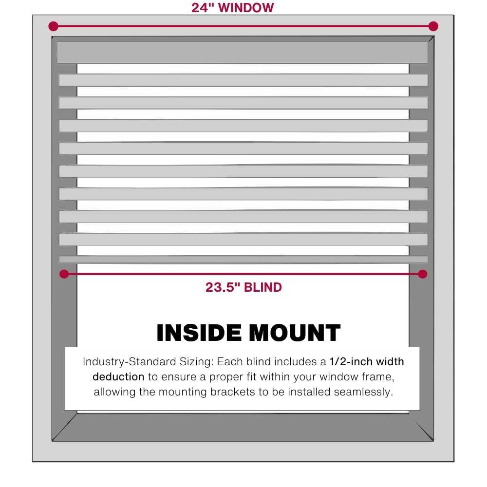& Cordless Mini Blind 1 Vinyl Slats 24 Wide X 48 – For