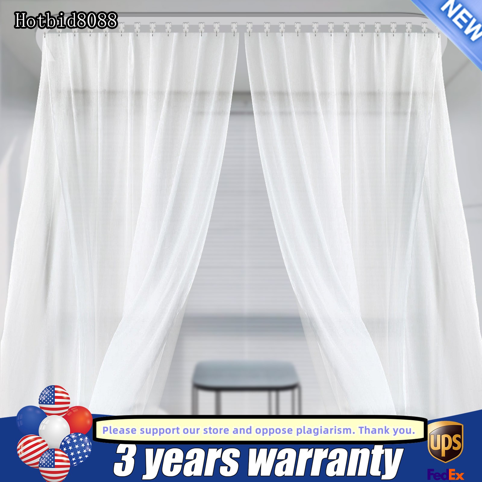 6ft-9ft Bendable Curtain Ceiling Rail Track with Hooks Curtain Rail System