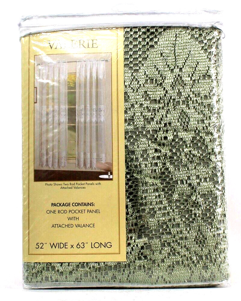 1 Count United Valerie 52″ X 63″ Sage Rod Pocket Panel With Attached Valance