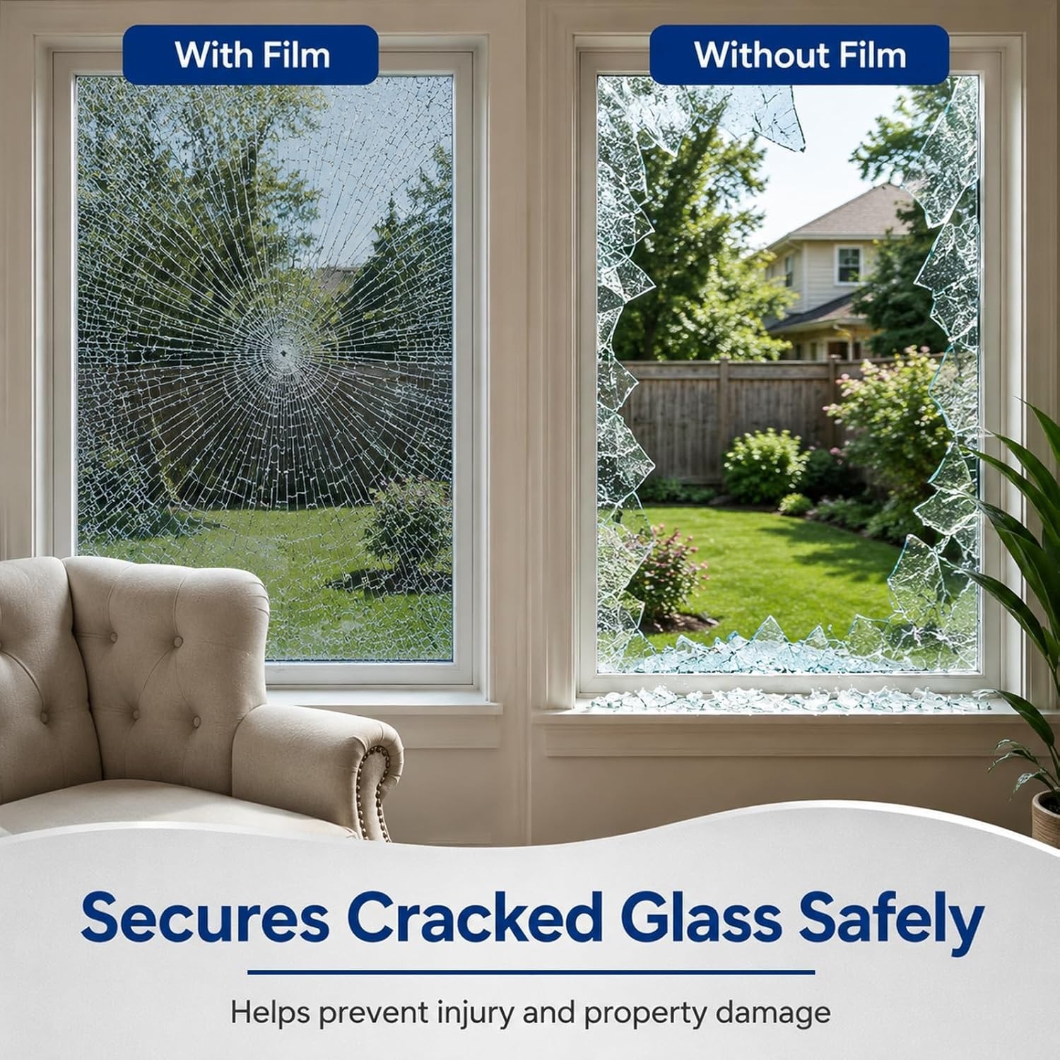 Static Cling Privacy Window Film 17.5″ x 6.5″ – Removable & Scratch-Resistant