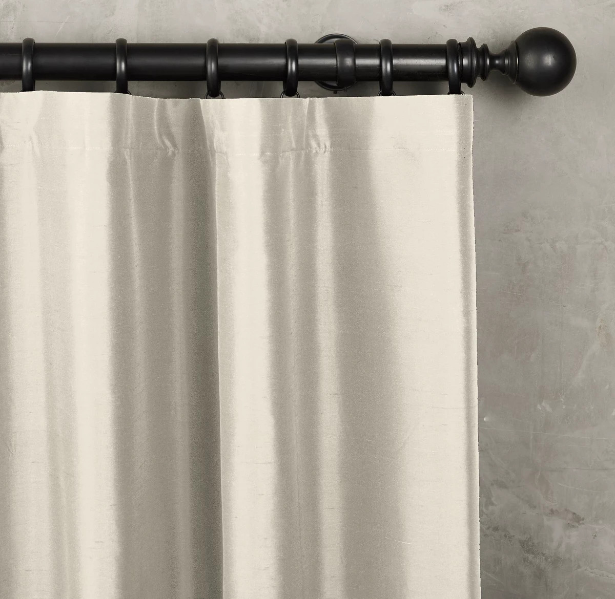 Restoration Hardware RH Thai Silk Solid Curtain Panel White 108×50