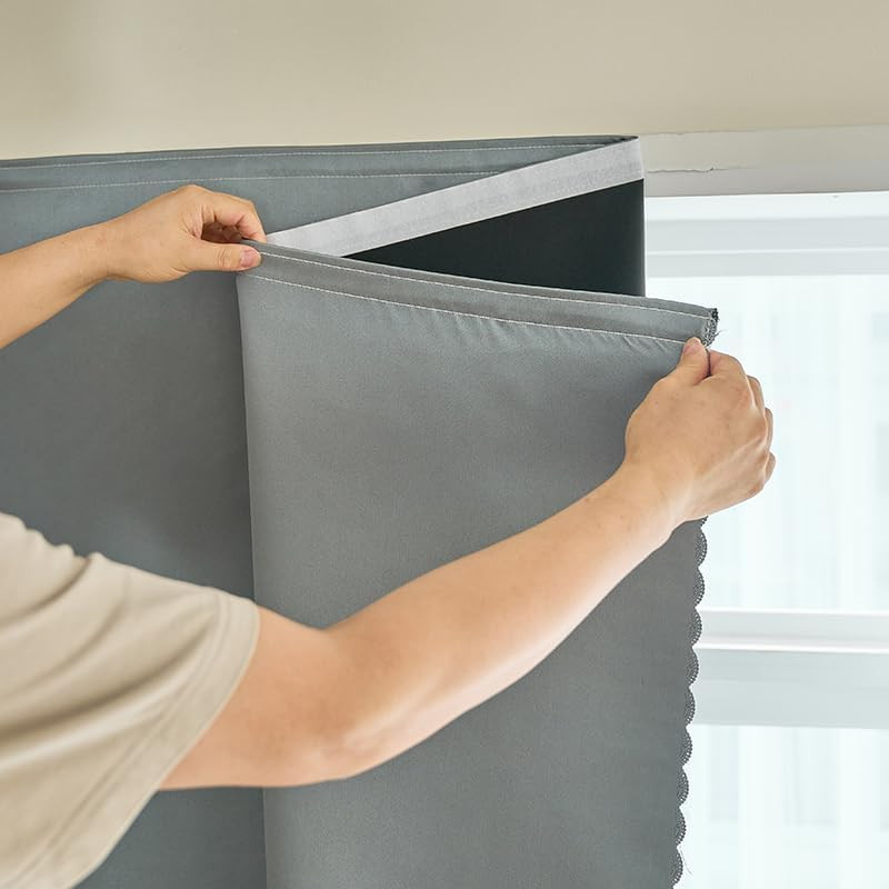 self Adhesive Portable 100% Blackout Curtains Simple and Easy to installBedroom