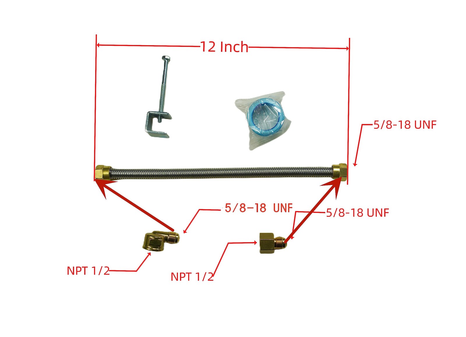 18 Inch Rectangular Gas Fire Pit Fireplace HBurner With 3 Pipes Heater