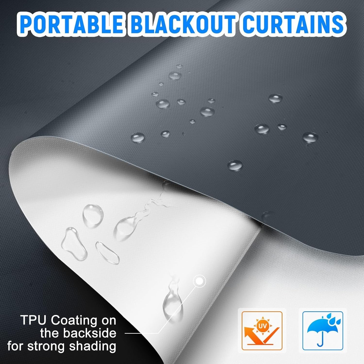 2 Pack Blackout Curtains for Bedroom, Self Adhesive Indoor Blackout Blinds, N