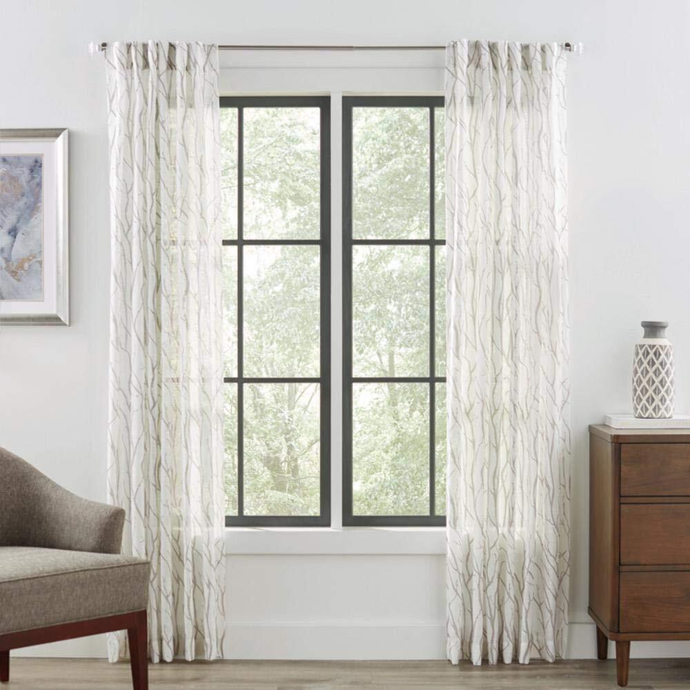 StyleWell 36″- 66″ Telescoping 3/4″ Single Curtain Rod Kit Brushed Nickel