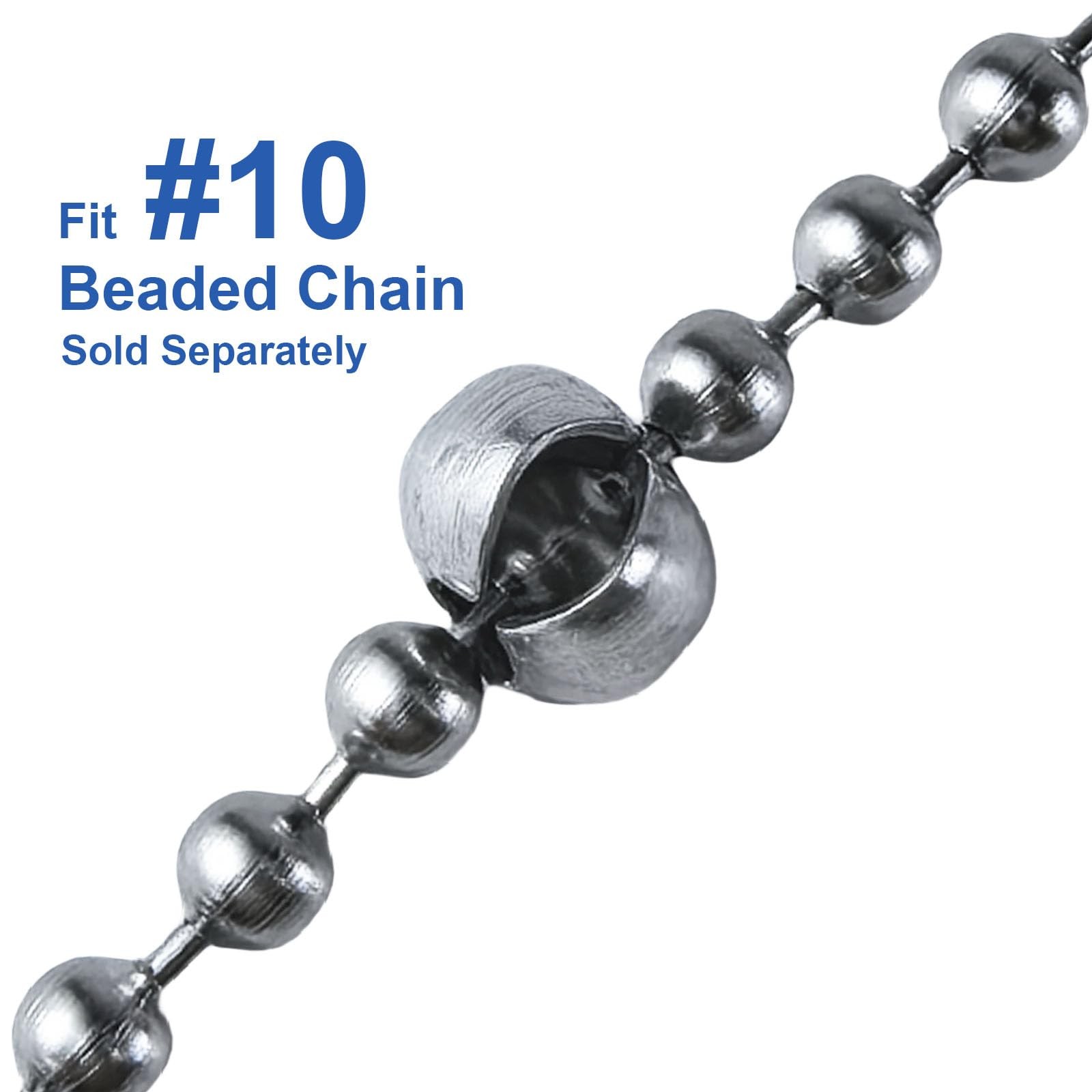 50 Pack Blind Control Chain Ball Stoppers, 10.0mm Chain Stop for #10 Beaded B…