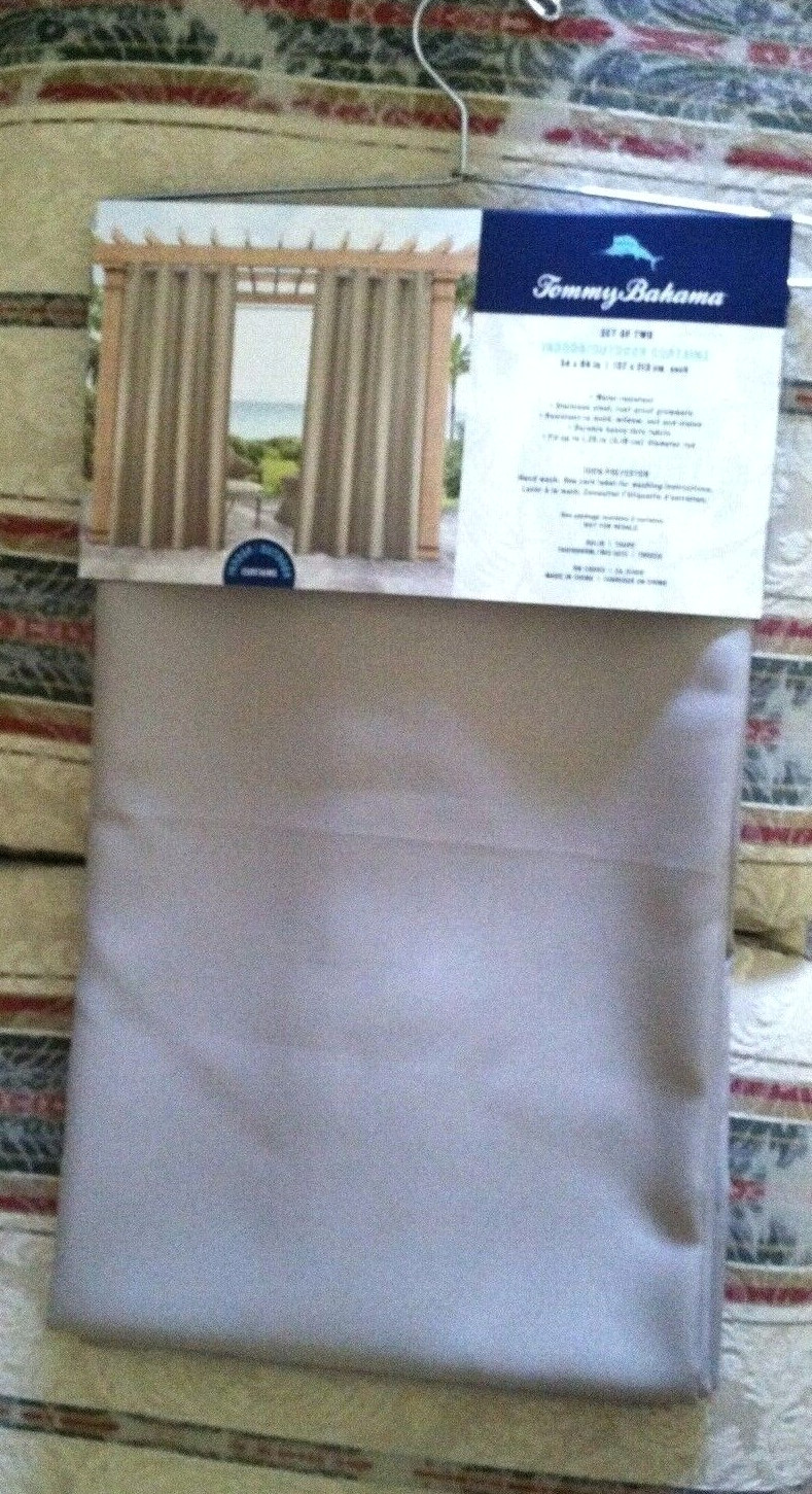 Tommy Bahama Curtains 2 Indoor Outdoor 54 x 84″ Taupe Water Resistant NWT