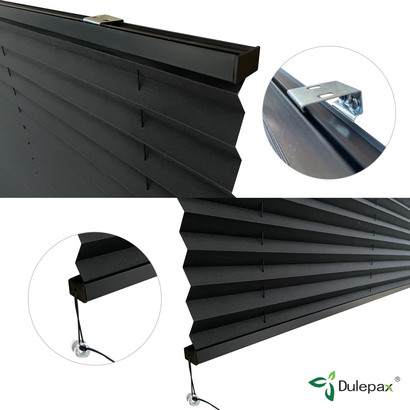 RV Blinds – Pleated Shades, 14″ W x 24″ L Black RV Window Shades for Camper, …