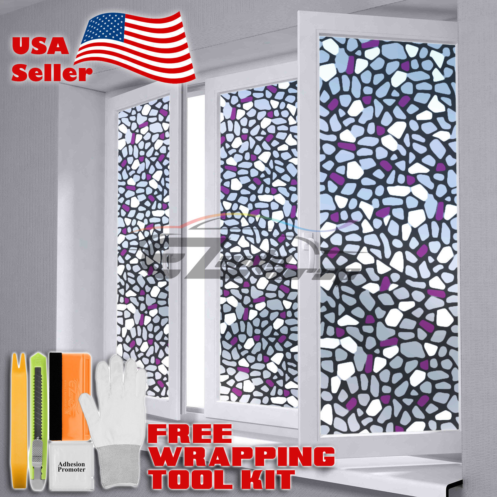 【Frosted Film】 Glass Home Bathroom Window Security Privacy Sticker #5039a