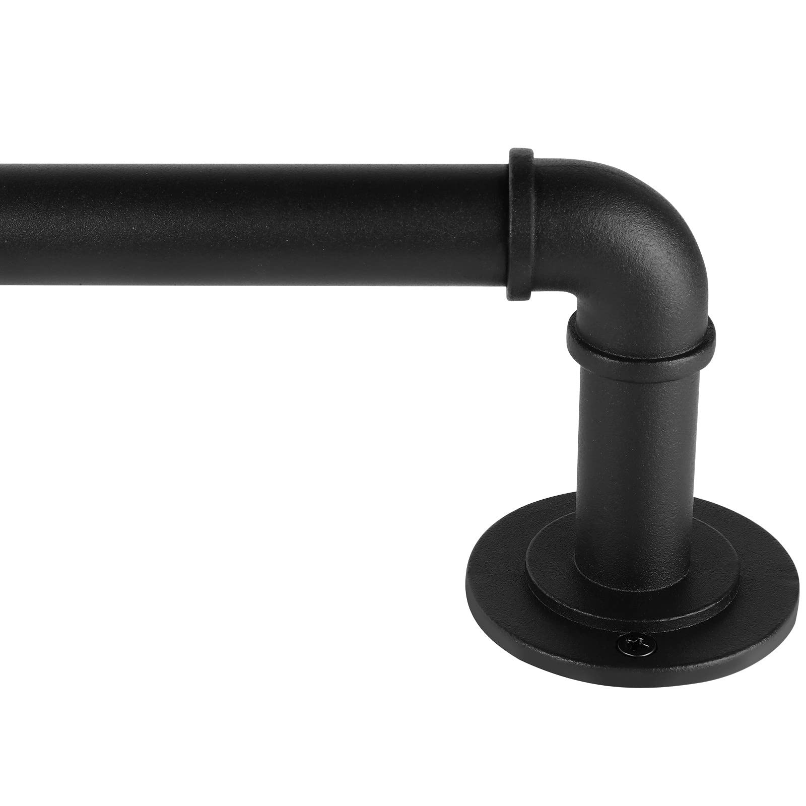 Industrial Curtain Rods for Windows 28 to 48 Inches, Blackout Wrap Around Cur…