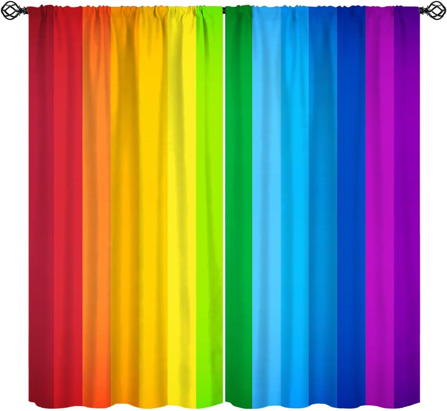 Colored Rainbow Window Curtains for , Abstract Rainbow Perspective Window Tre…