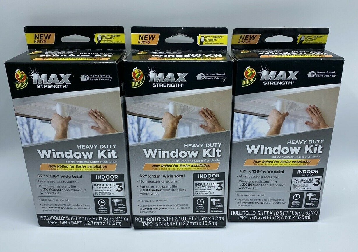 3 Boxes Duck Max Strength Heavy Duty Window Kits Home Smart Earth Friendly