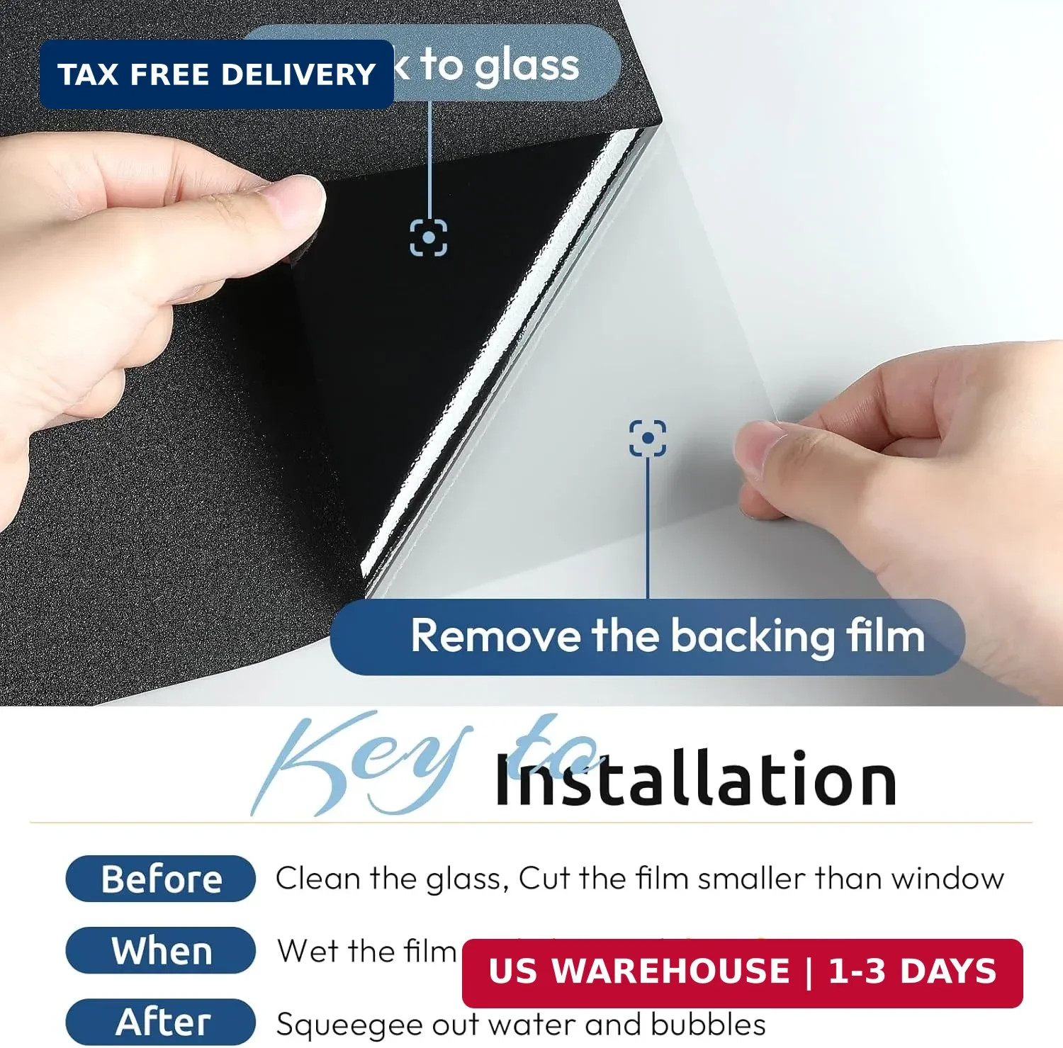 rabbitgoo Blackout Window Film Room Darkening Light Blocking 11.8″ x 118.1″ | Re