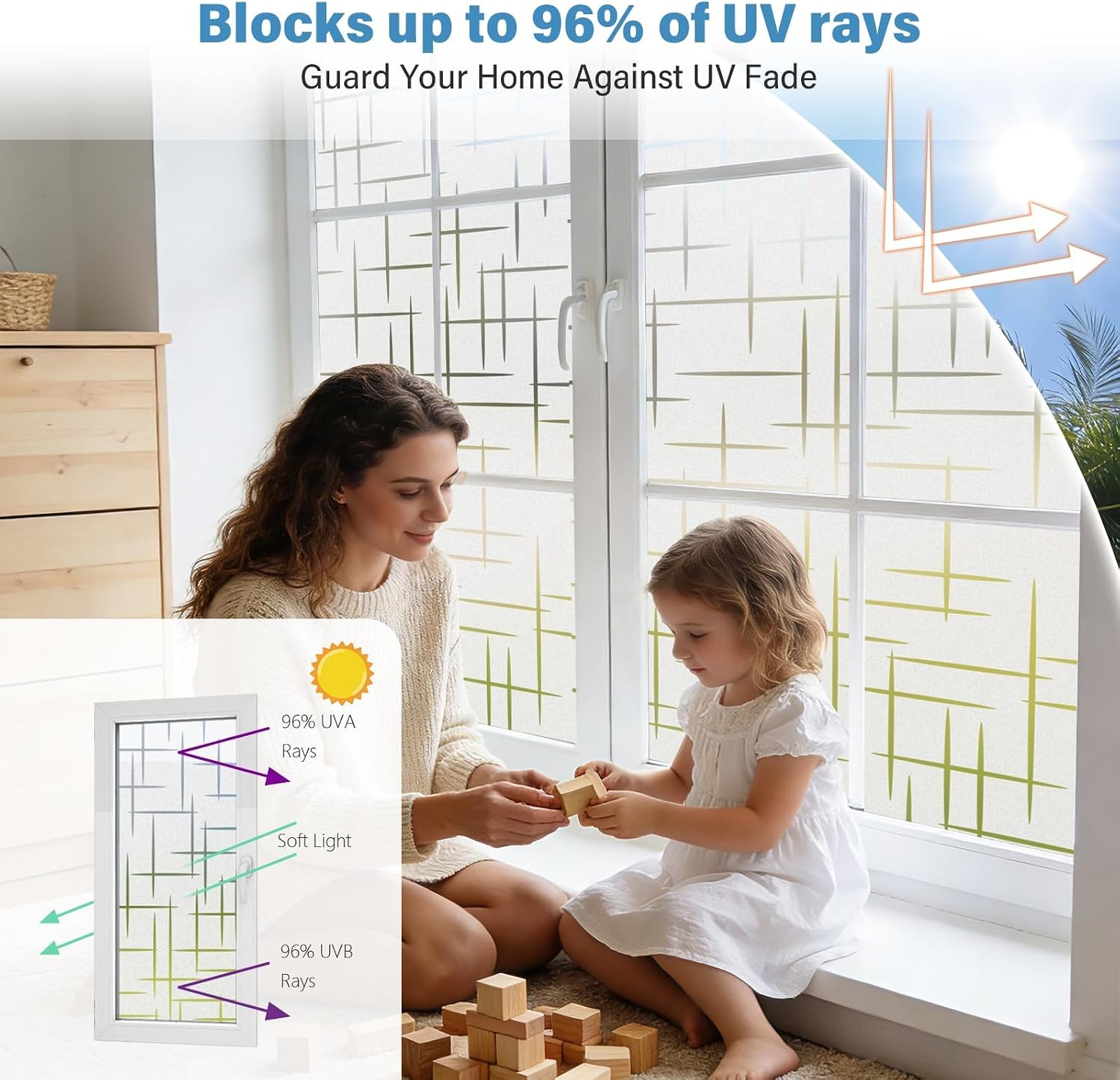 17.5 x 78.7 inches Frosting Privacy Film for Glass Windows, Self Static-Cling