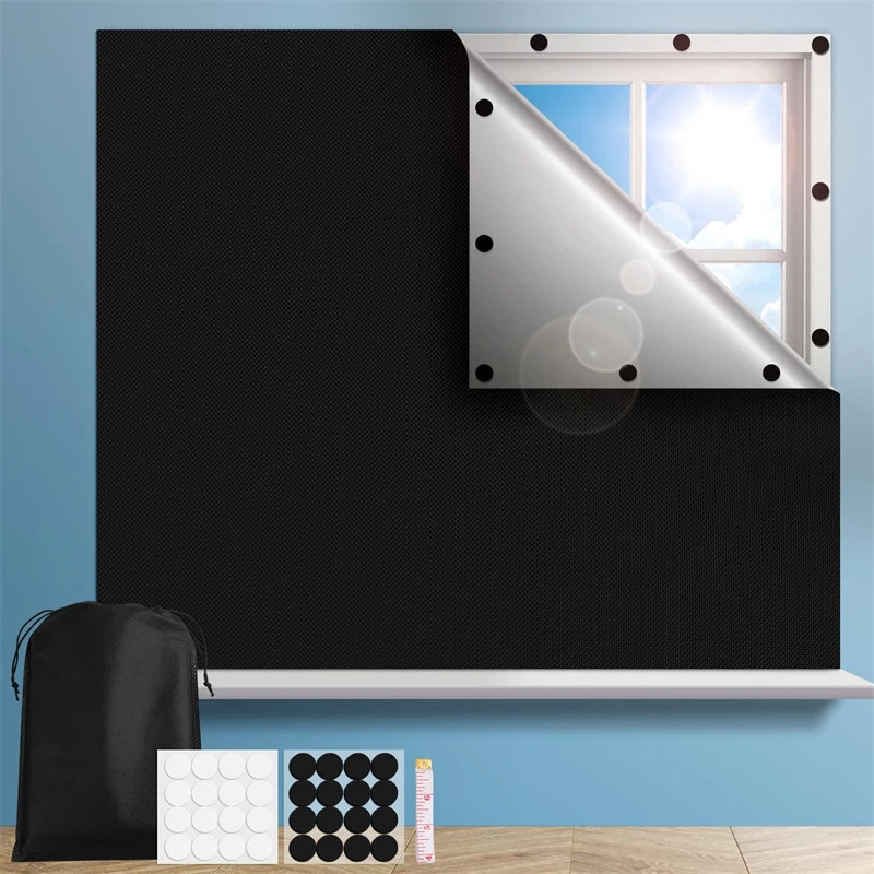 Self-Adhesive Pleated Blinds Half Blackout Windows Curtains for Kitchen Bathroom
