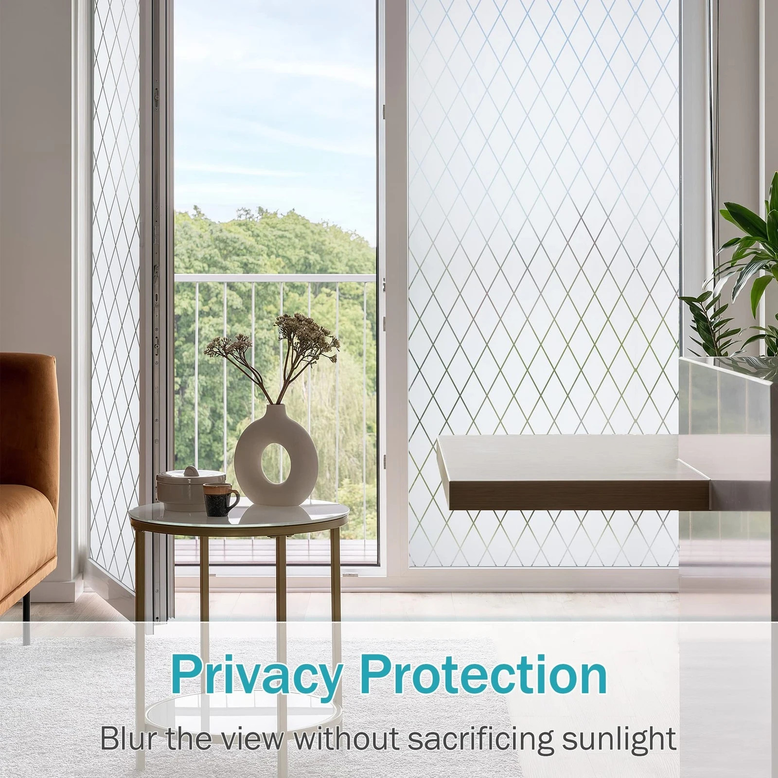 Frosted Window Film Static Cling Decorative Privacy Glass Film 17.7X78.7inch