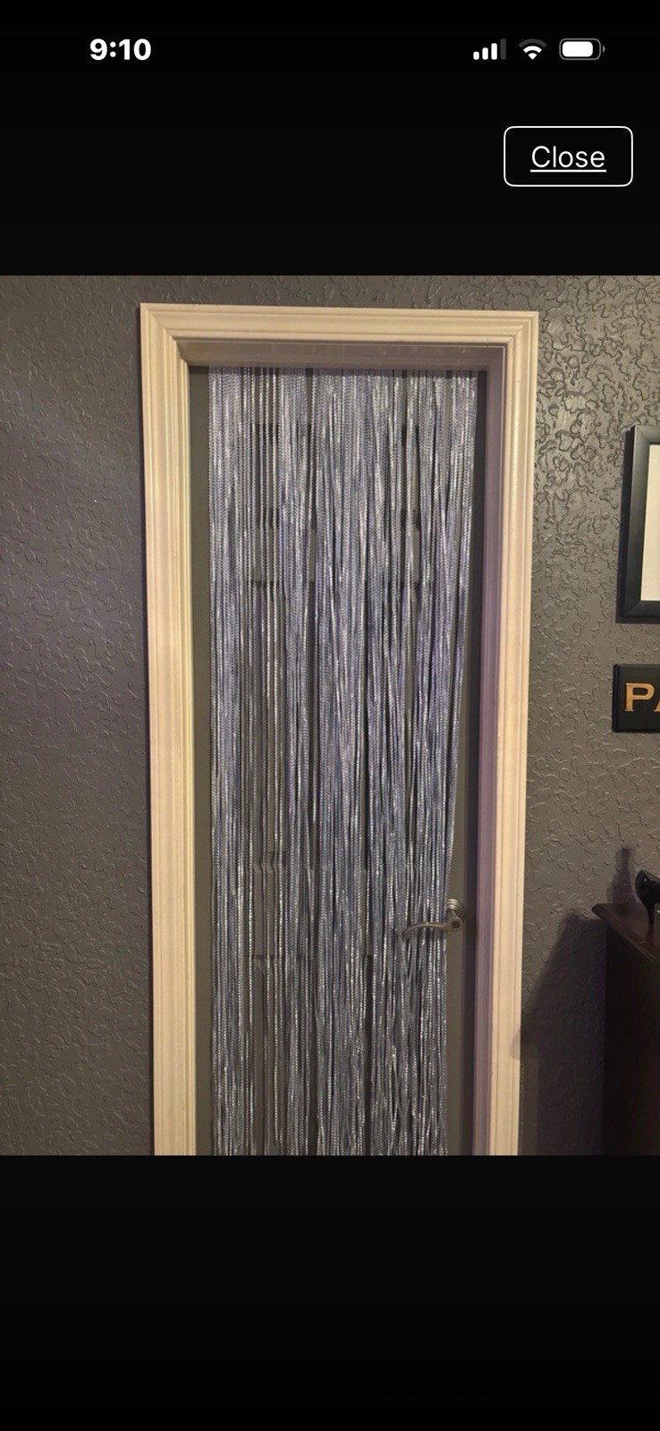 Gray Sheer String Curtain Panel, Solid Plain Indoor Bead & String Curtain