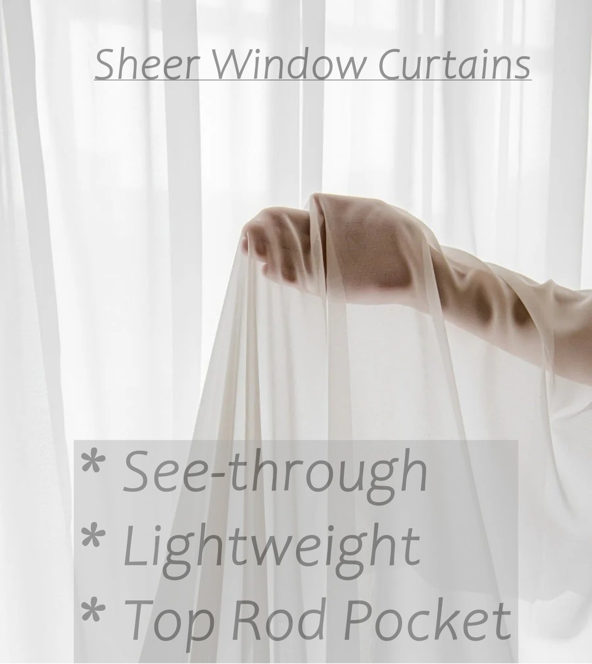 3PC ELEGANT SHEER ORGANZA KITCHEN ROD POCKET WINDOW CURTAIN TREATMENT SET