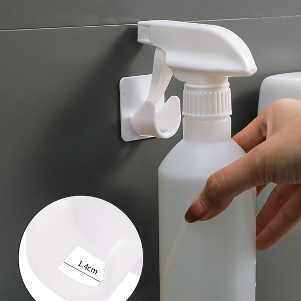 2Pcs White ABS Closet Pole Holder Bracket Self Adhesive Pole Socket Rod Hardware