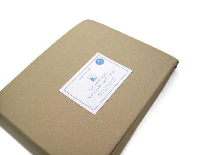 Pottery Barn Kids Khaki Brown Sail Cloth Window Drape Panel 44″ X 96″ New