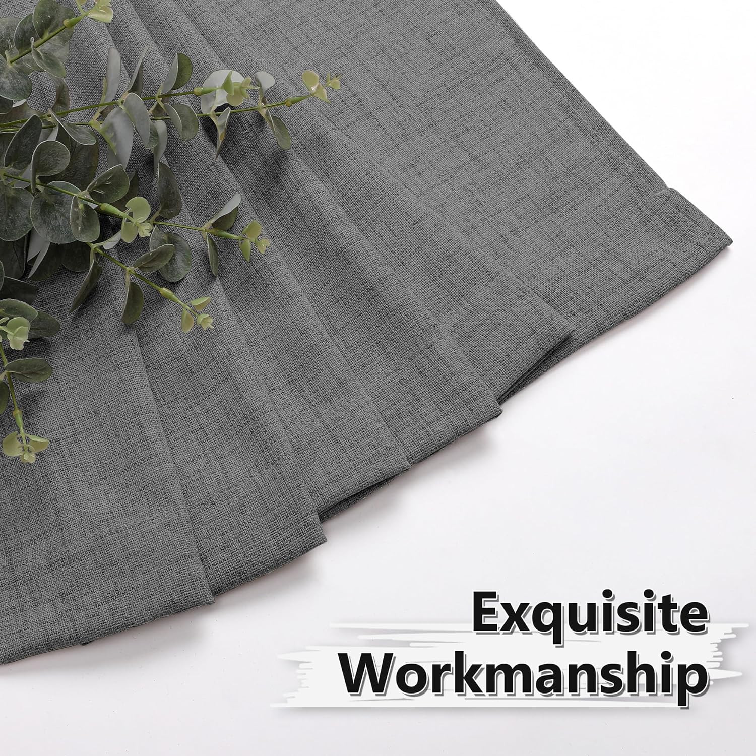 Short Linen Curtains Living Room Rod Pocket Semi Sheer Curtain Burlap Light Filt