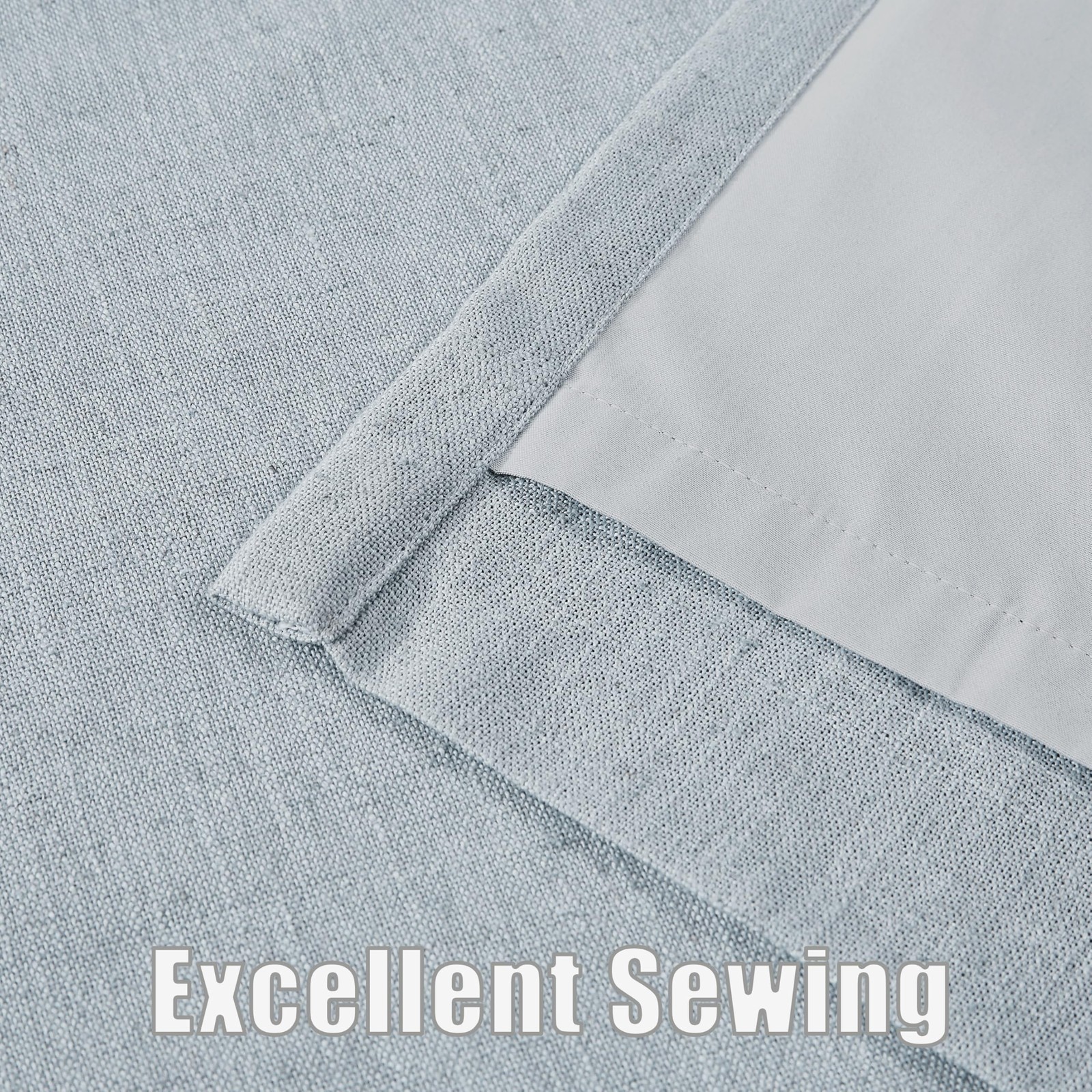 Kayne Studio Blue Gray Pinch Pleated Back Tab Full Blackout Curtains 90Inch