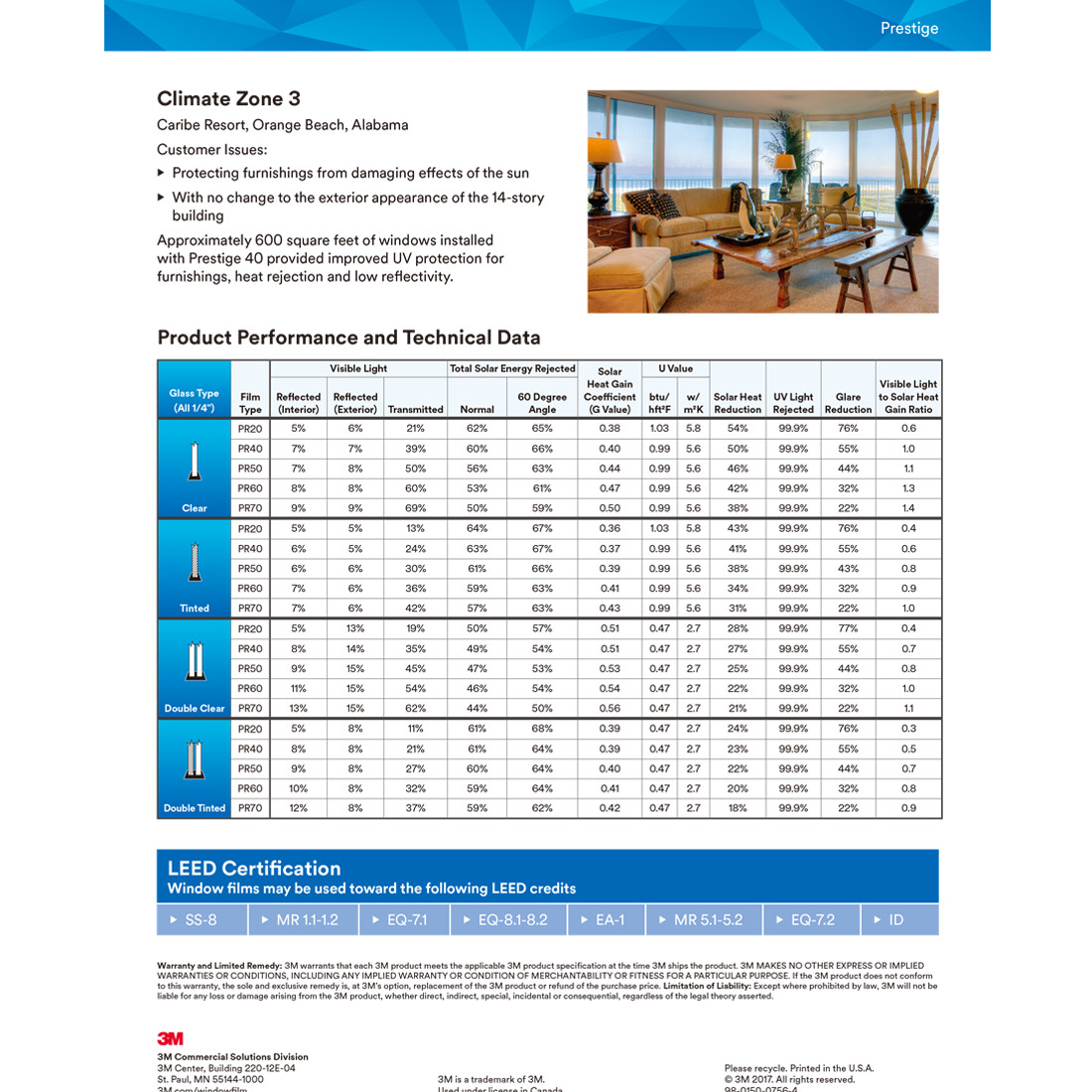 3M Window Tint Film Sun Control UV Protect Energy Saving PR-70 60 in X 100 ft