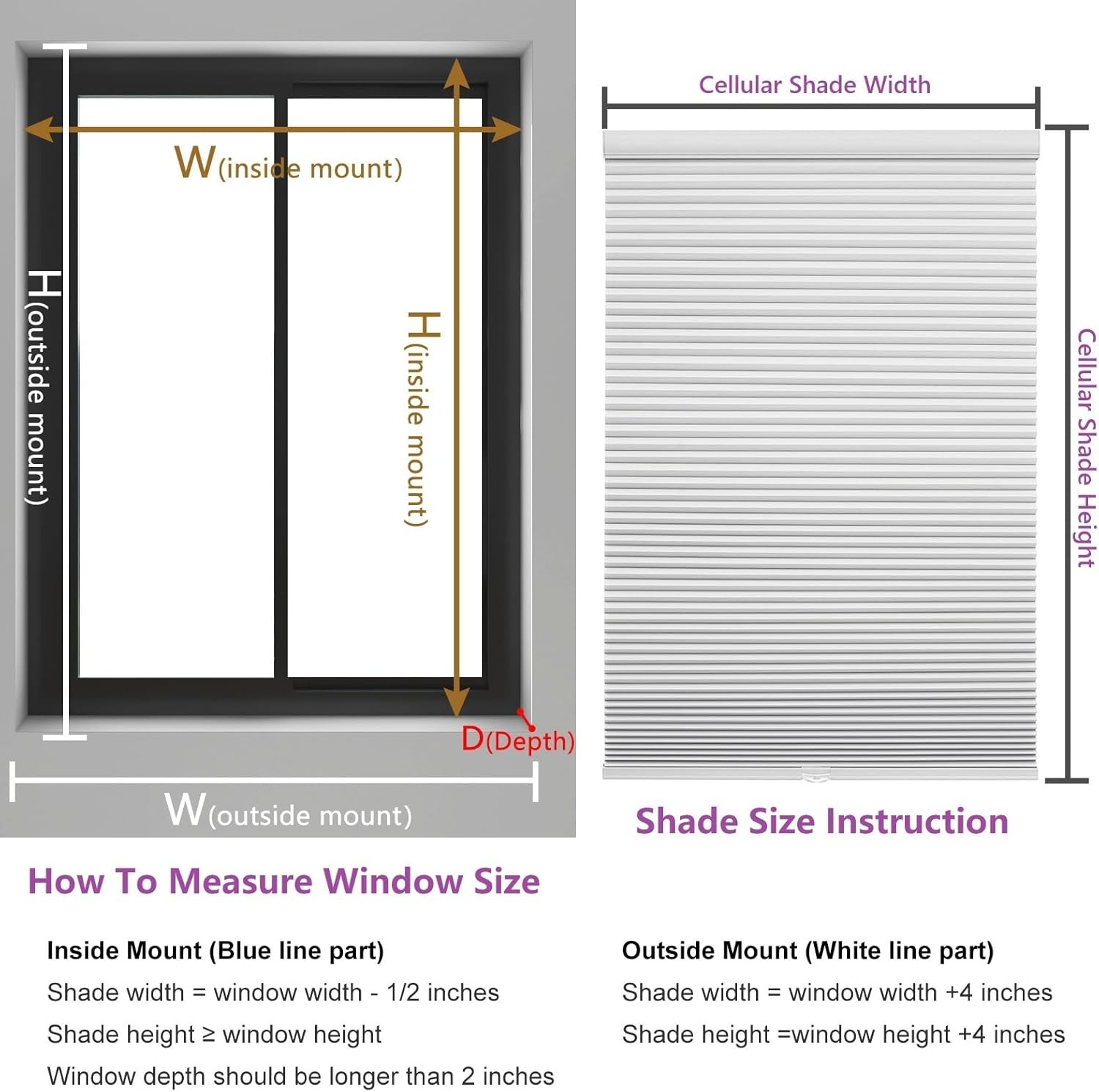 Changshade CUSTOM CUT Cordless Window Shades Cellular Shades Honeycomb- Blackout