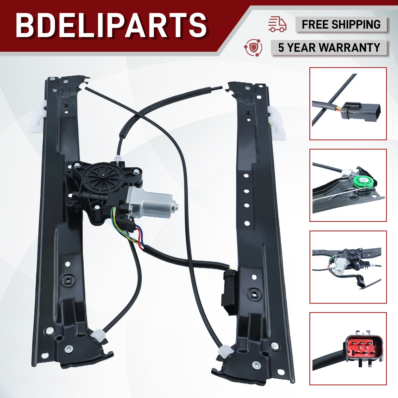 Front Left Window Regulator w/Motor for 08-20 Dodge Grand Caravan 748-508 6 Pins
