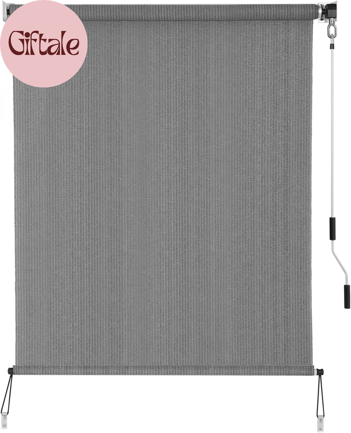 Outdoor Sunshade Roller Shades 72″ W X 72″ H, Cordless Roll up Shade Blinds Priv