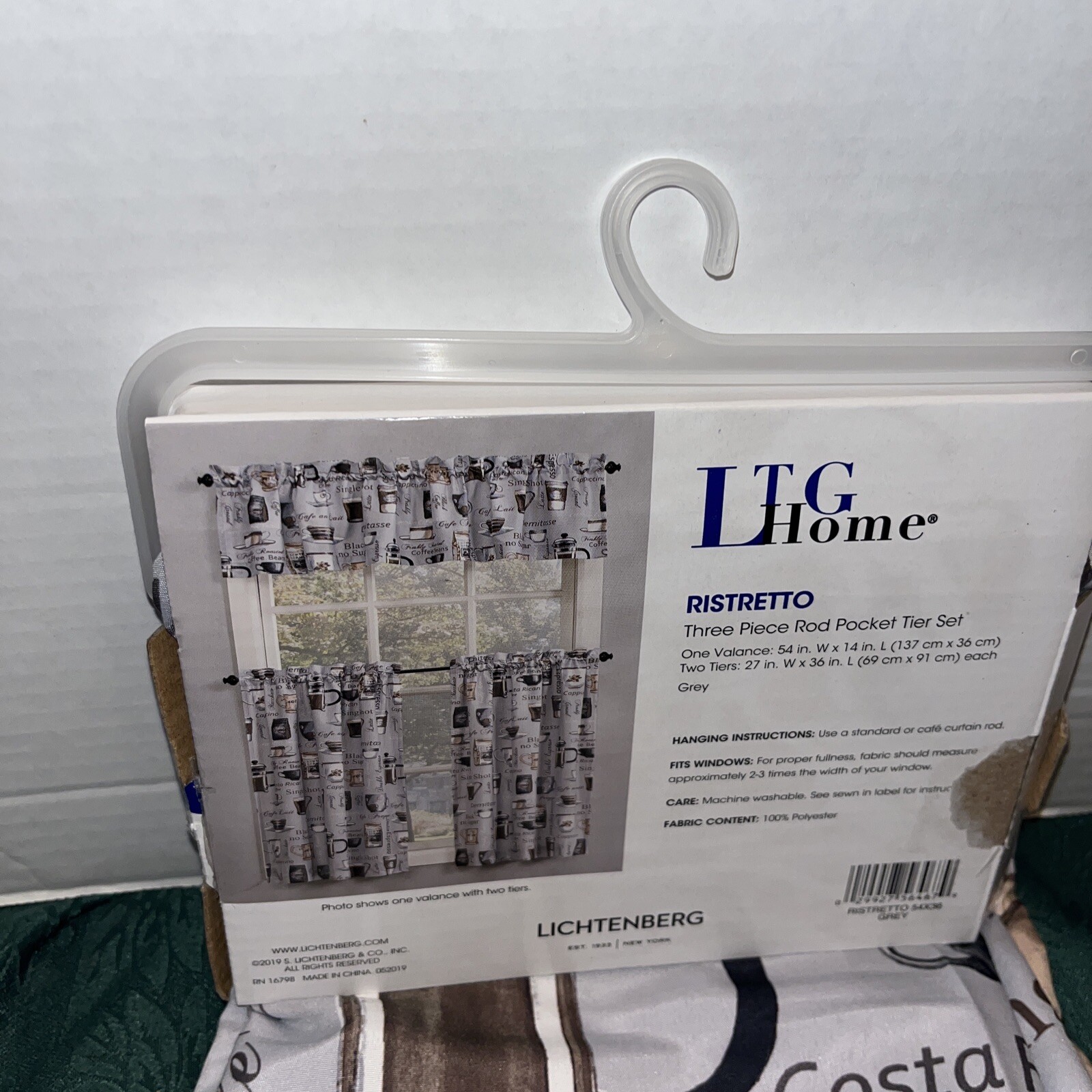 NEW LICHTENBERG RISTRETTO COFFEE ESPRESSO KITCHEN 3 PIECE TIER SET & VALANCE SET