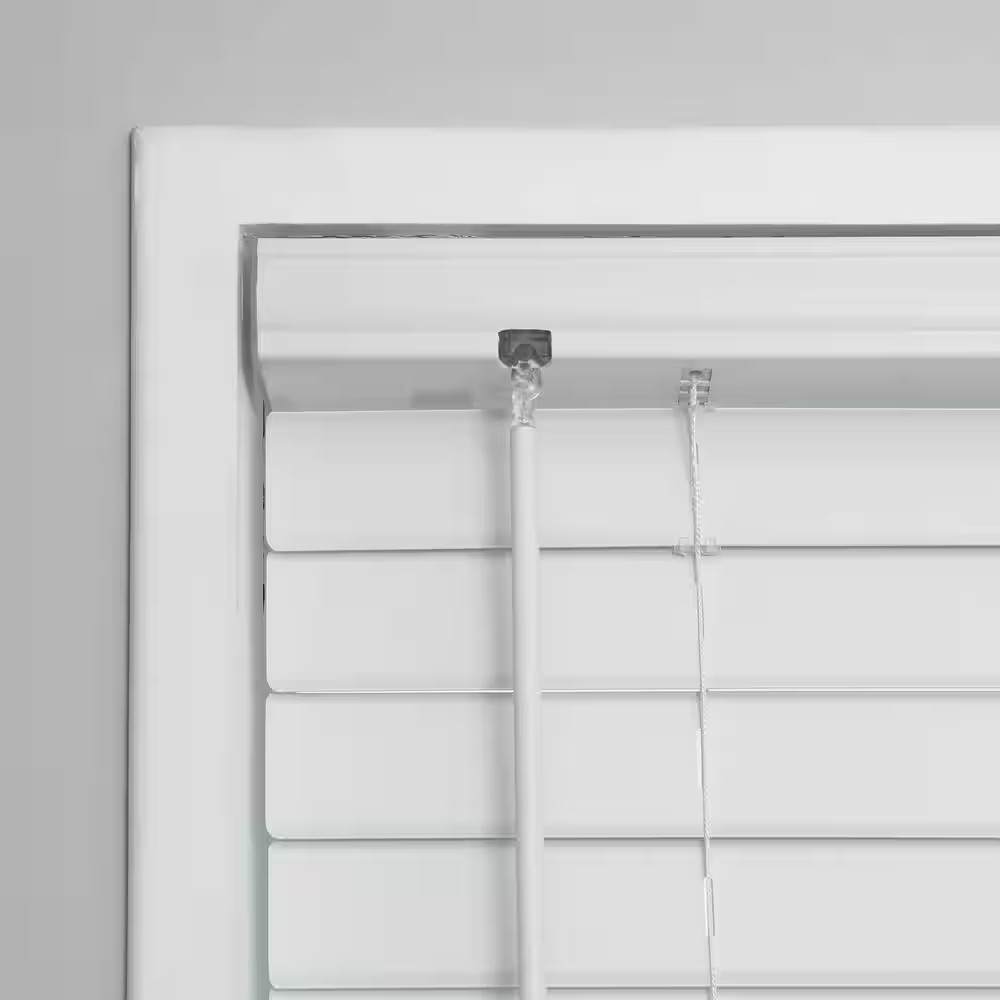 White Cordless Room Darkening Vinyl Blinds with 2 In. Slats – 70 In. W X 64 In.