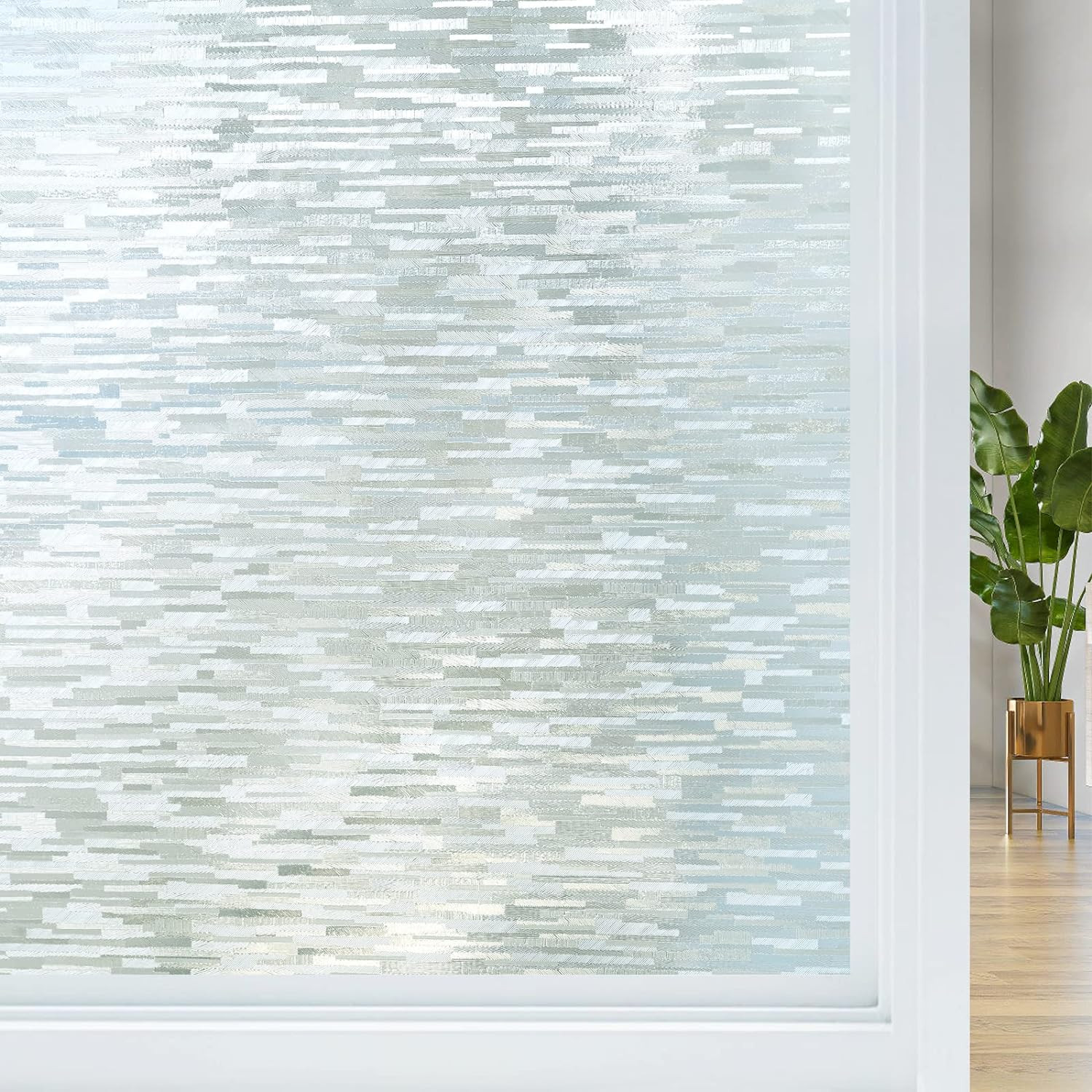 Window Privacy Film, Frosted Glass Film, Sun Blocking Static Cling for Bathroom,