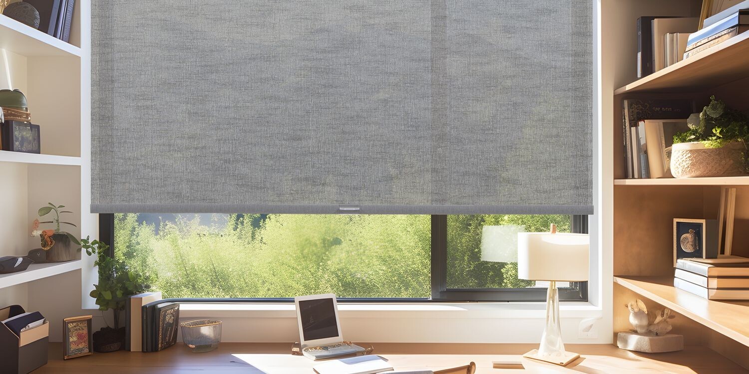 Gray Clearance Jacquard Persilux Light Filtering Roller Shades with Valance