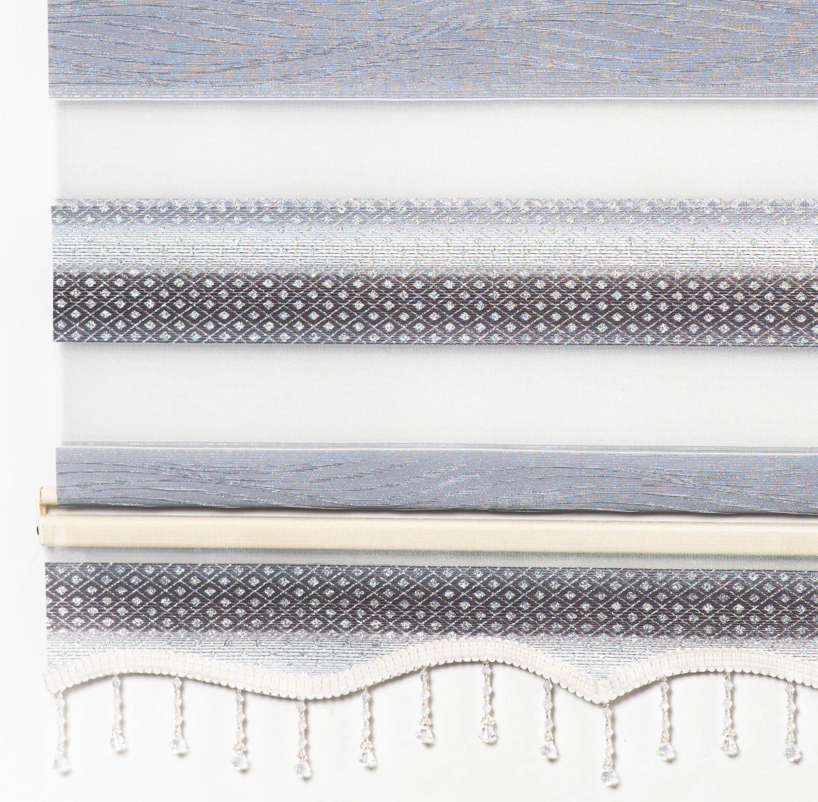 Horizontal Window Shade Blind Zebra Dual Roller Blinds Curtains,Easy to Install