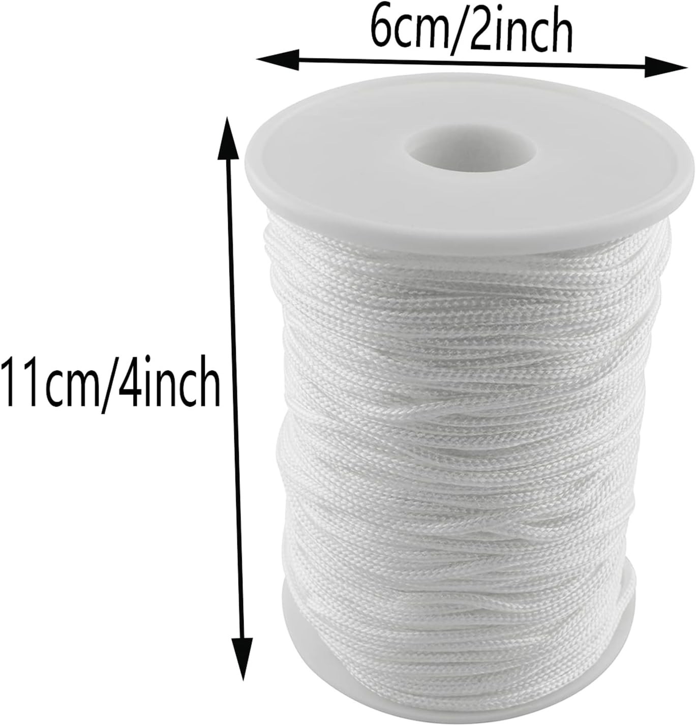 1PC 54 Yards 2mm Braided Shade Roller Blinds Cord White Pull String Rope