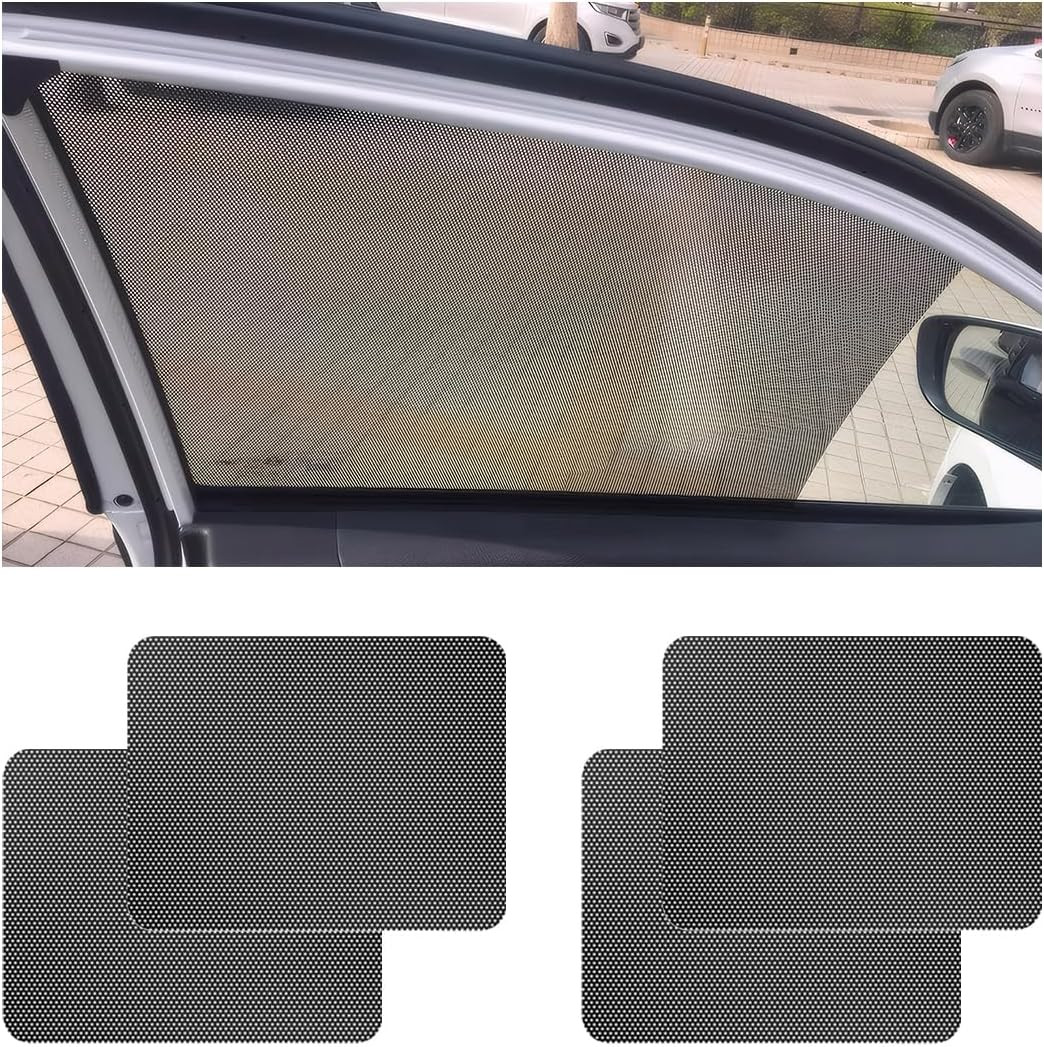 4 PCS Car Side Window Sunshade, 16.5″×15″ Static Cling Auto Shade Sticker for UV
