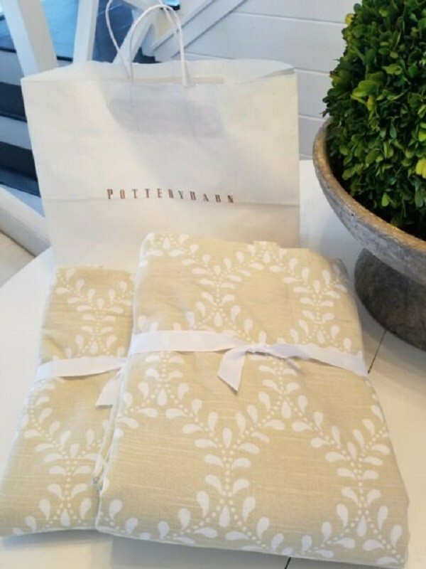 Pottery Barn Evelyn Vine Drapes Set 2 Khaki 44x 84 Curtains Pair Blackout More++