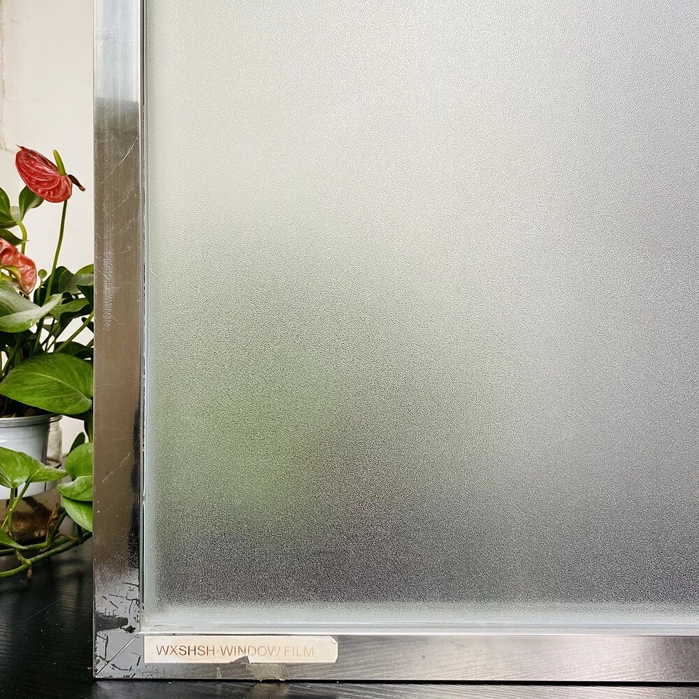 Frosted Privacy Window Film Non-adhesive Anti UV Stained Glass for Bathroom DIY
