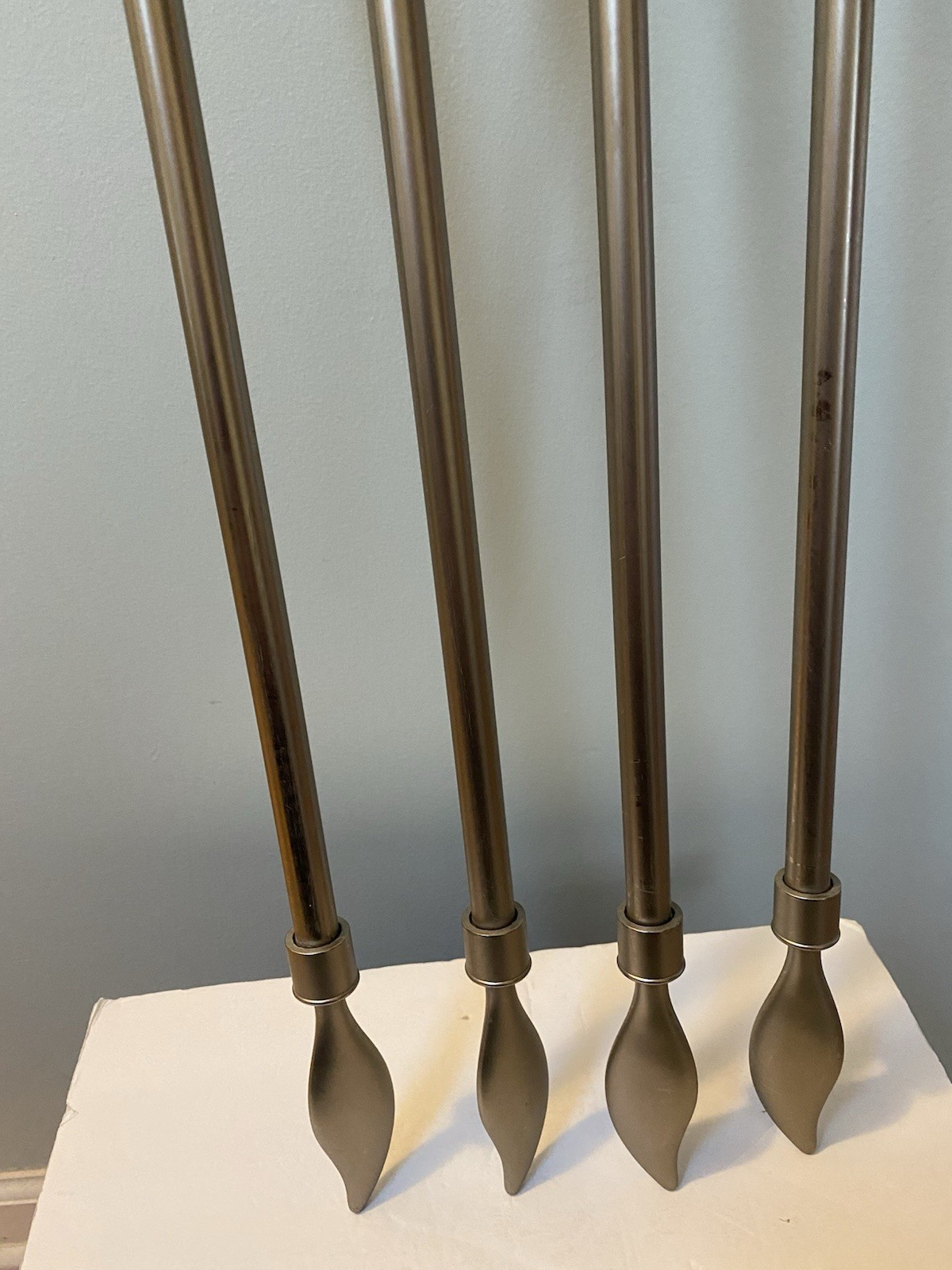 Decorative Window Brushed Nickel Heavy Duty Curtain Rod’s w/ Finials & Hardware