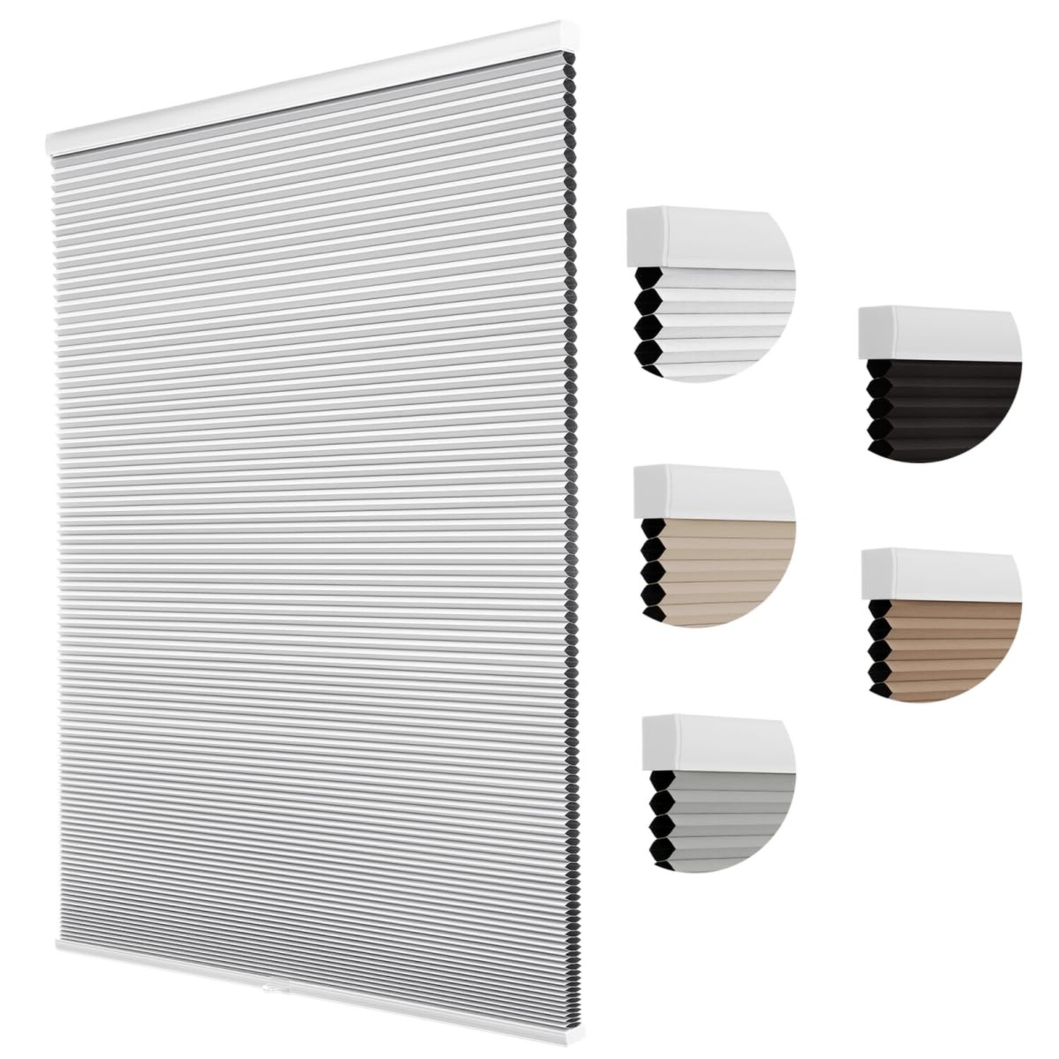MYshade Cordless Cellular Window Shades No Tools No Drill Blackout Blinds for…
