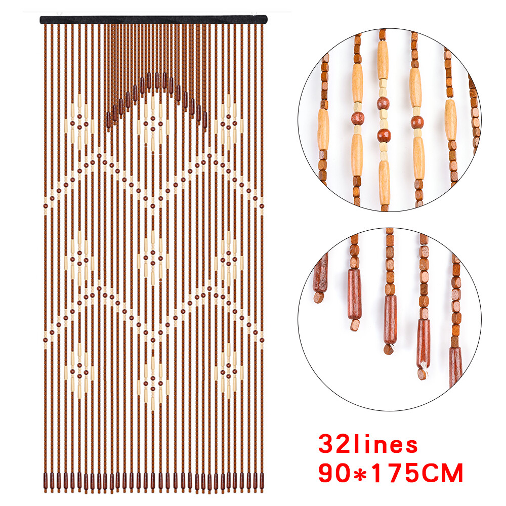 Bamboo Bead Curtain Doorway Window Door Screen Patio Porch Room Divider 32 Lines
