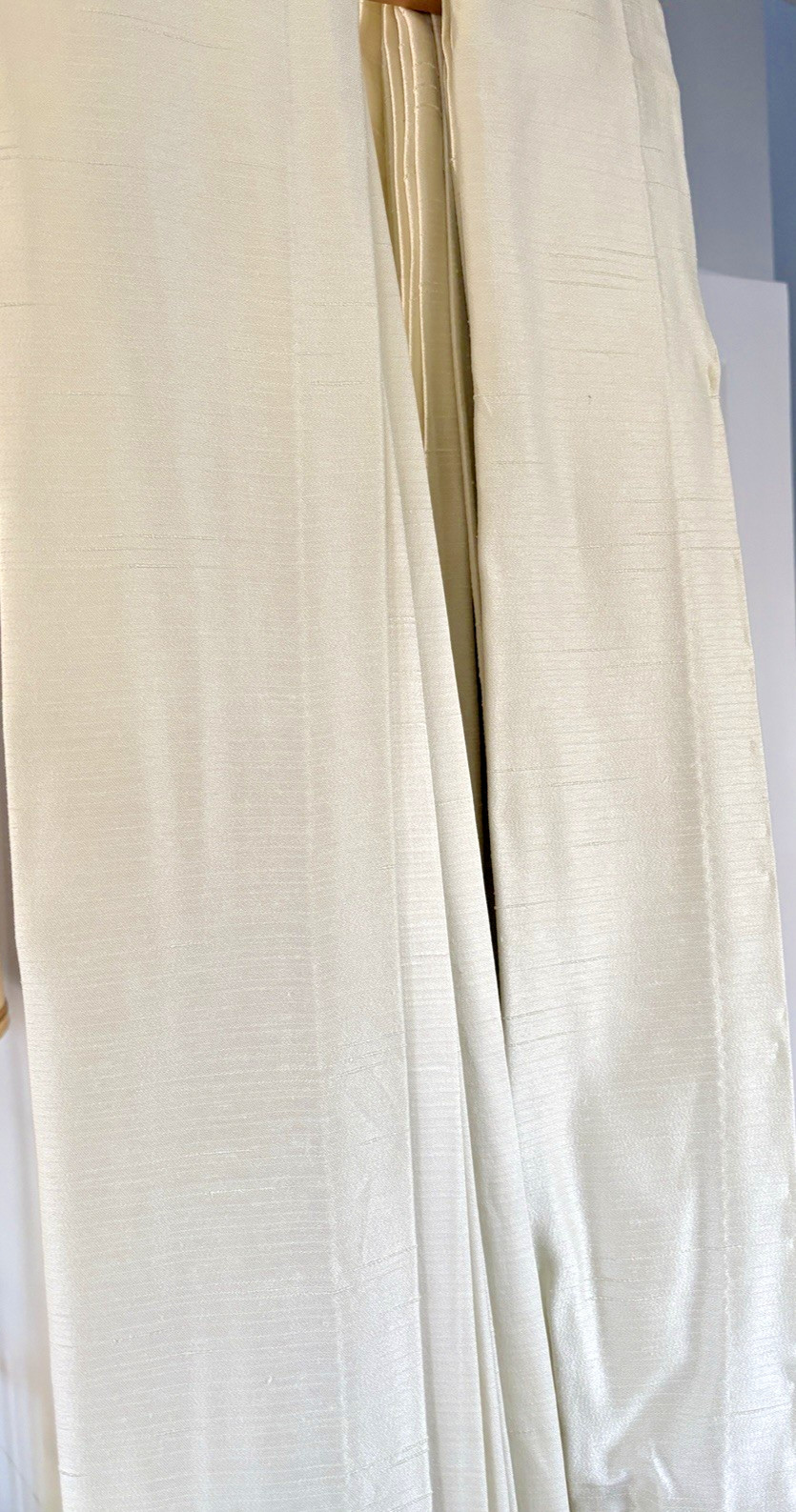 Pair Heavy White Textured Drapery Panels Set of 2 Custom Made USA 84” Long