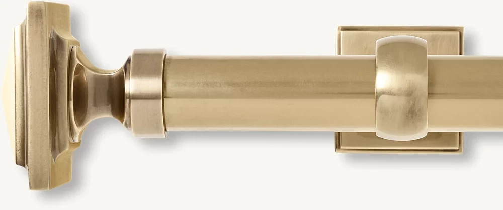Restoration Hardware Easton Solid Brass Square Finials (Set of 2) Medium