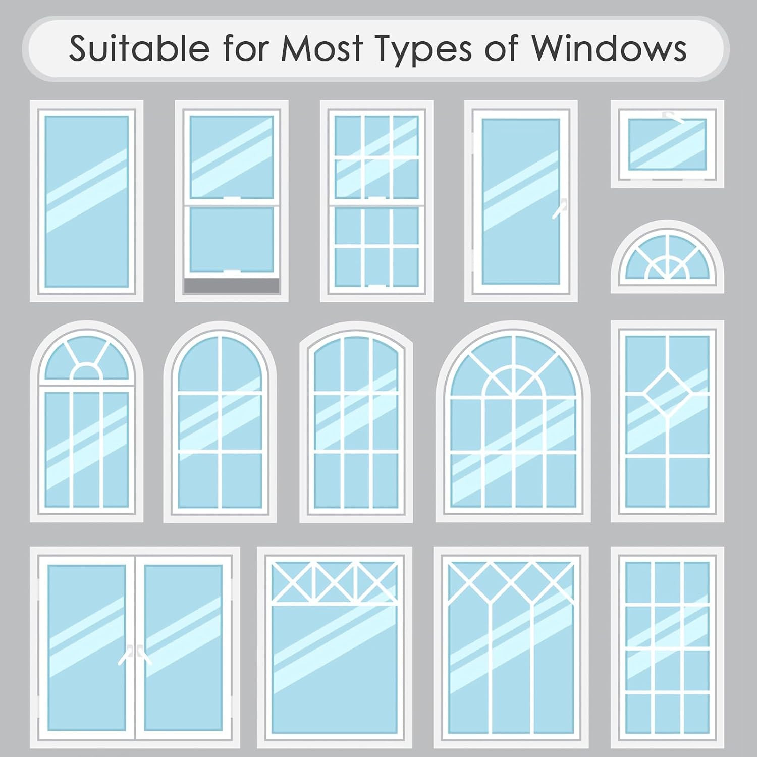 Static Cling Decorative Window Film with Installation Tools Non Adhesive Privacy