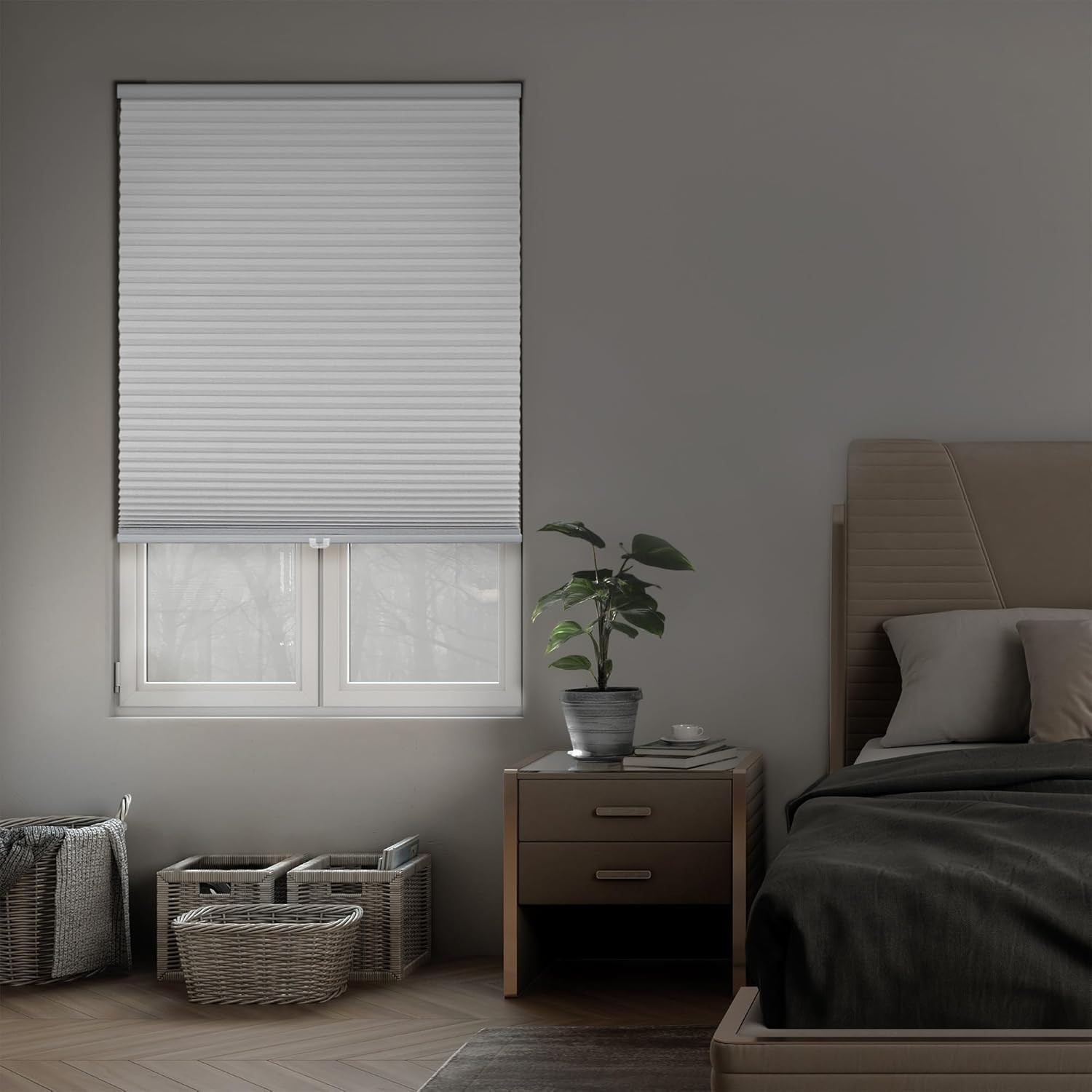 Cordless Blackout Cellular Shade 72″ W x 54″ H – Energy Saver, White
