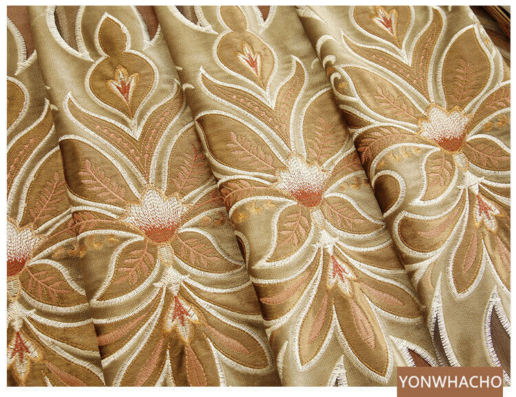 Luxury noble European embroidery gold cloth blackout curtain valance panel C018