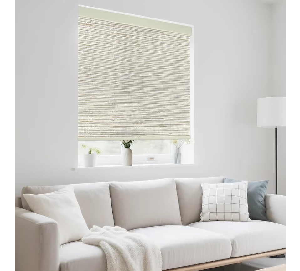 30″ W x 72″ H Cordless Light Filtering Roller Shade for Windows, Cream Color