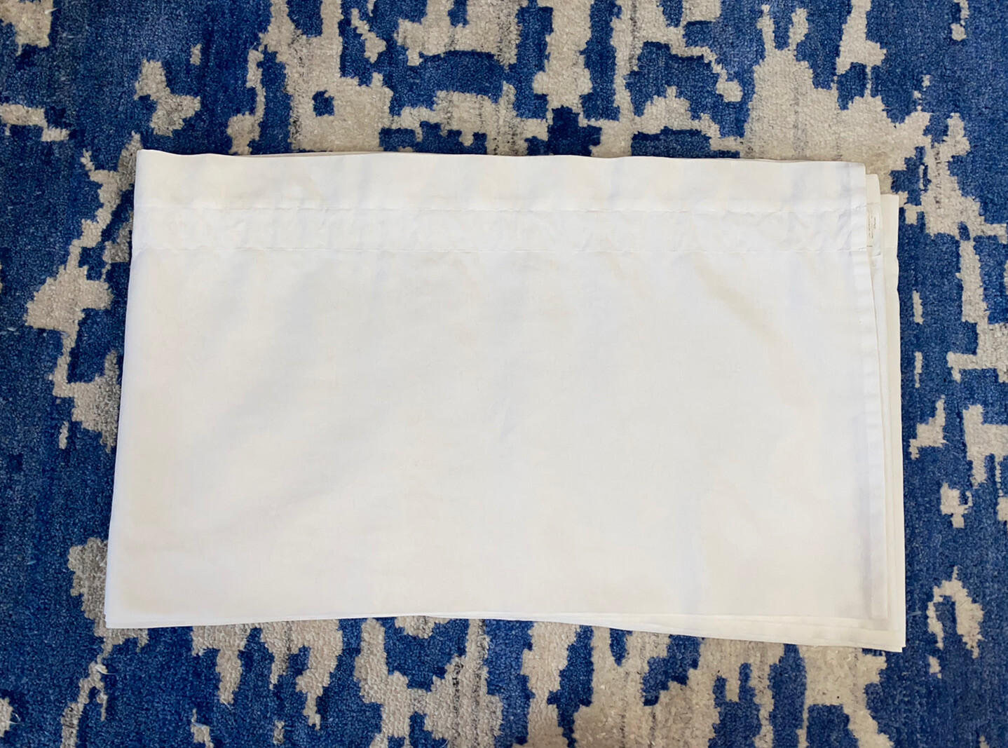 Vintage 1970s JC Penney Rare White Valance Extra Wide Curtain Damask Pattern HTF